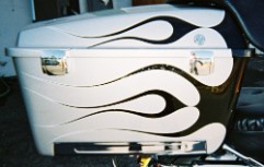 Silver Harley Davidson Ultra classic with black flames